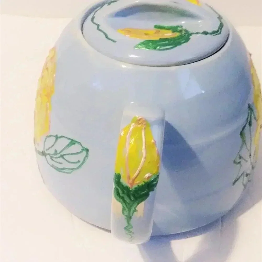 Vintage‎ Handmade Blue Teapot England Made